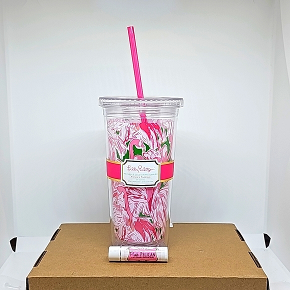 Lilly Pulitzer Kitchen Lilly Pulitzer Drink Tumbler And Chapstick